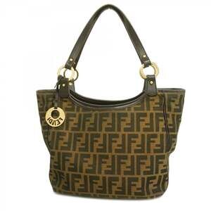 Fendi Zucca nylon canvas handbag in brown for women